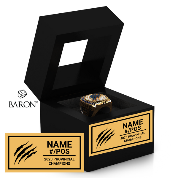 Sault Sabercats Football 2023 Championship Black Window Ring Box