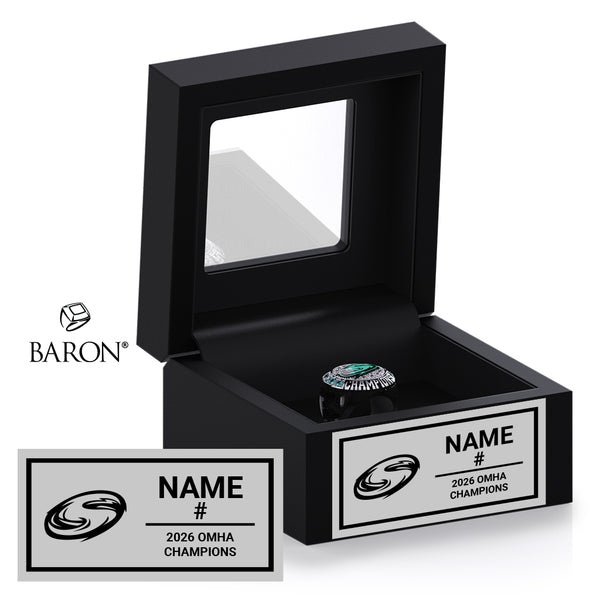 South Simcoe Storm U16AA Hockey 2026 Championship Black Window Ring Box