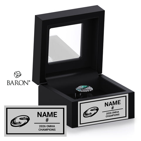 South Simcoe Storm U16AA Hockey 2026 Championship Black Window Ring Box