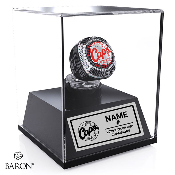 St. John’s Jr. Caps Hockey 2026 Championship Display Case