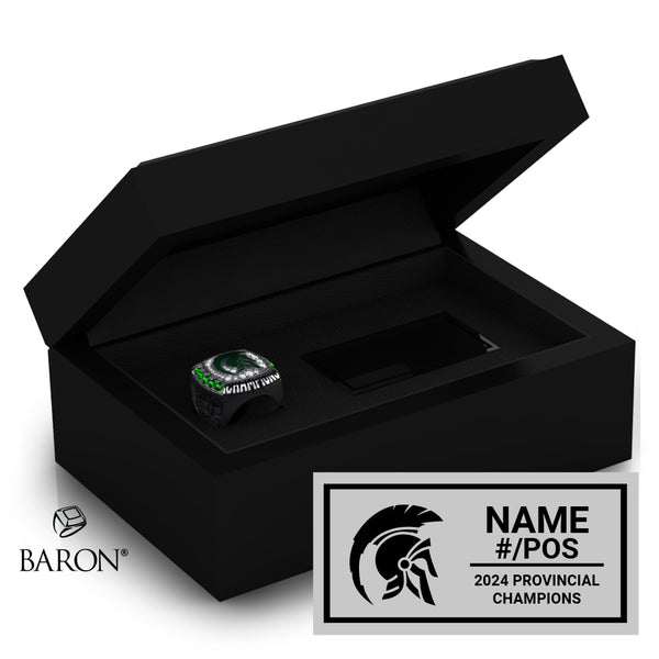 St. Stephen Spartans Football 2024 Championship Black Standard Window Ring Box