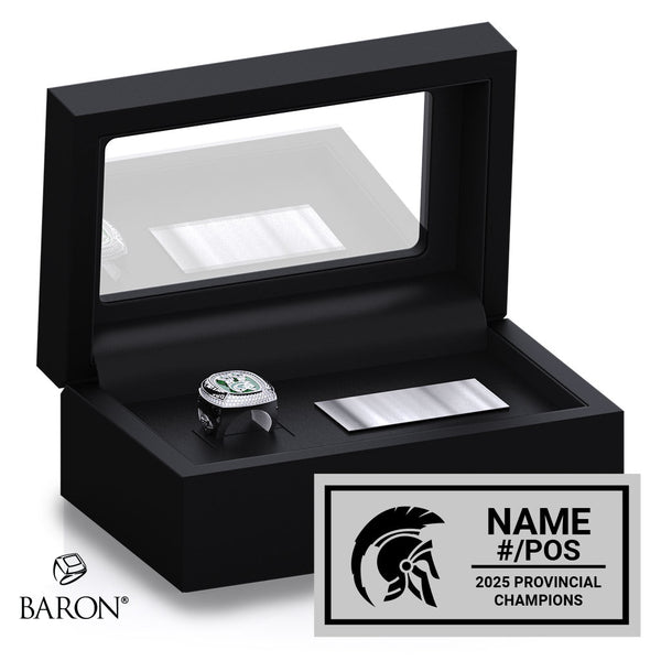 St. Stephen Spartans Football 2025 Championship Black Standard Window Ring Box