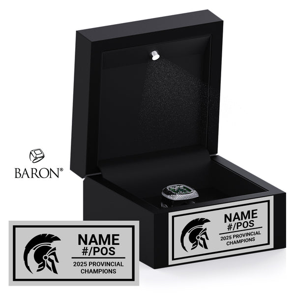 St. Stephen Spartans Football 2025 Championship Black LED Ring Box