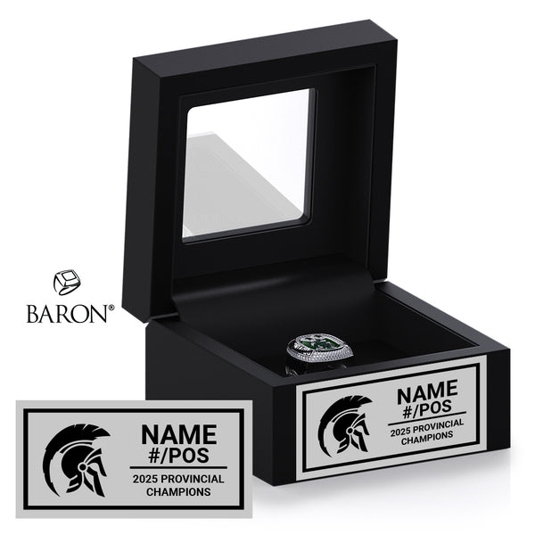 St. Stephen Spartans Football 2025 Championship Black Window Ring Box
