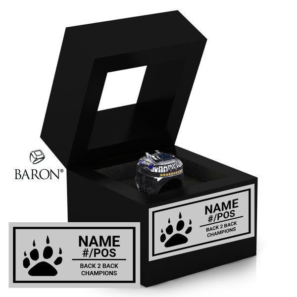 St Joseph's Jaguars Football 2024 Back 2 Back Championship Black Window Ring Box