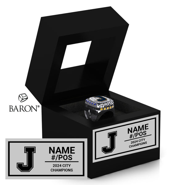 St Joseph's Jaguars Football 2024 Championship Black Window Ring Box