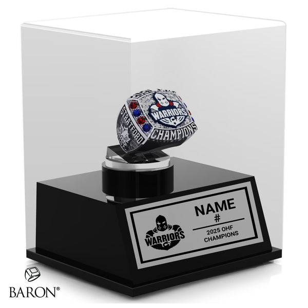 Stratford Warriors U18A OHF Hockey 2025 Championship Display Case