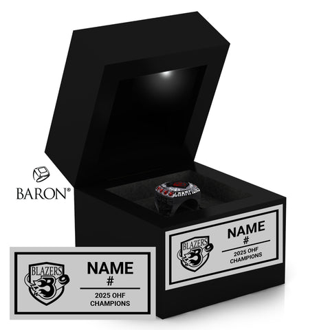 Talbot U15 Hockey 2025 Championship Black LED Ring Box