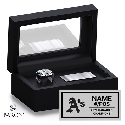 Tavistock Athletics Softball 2025 Championship Black Standard Window Ring Box