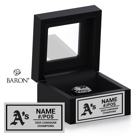 Tavistock Athletics Softball 2025 Championship Black Window Ring Box