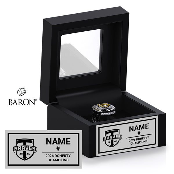 Tavistock Braves Hockey 2026 Championship Black Window Ring Box