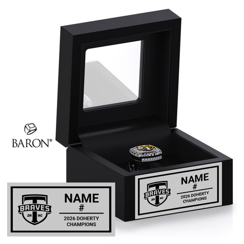 Tavistock Braves Hockey 2026 Championship Black Window Ring Box