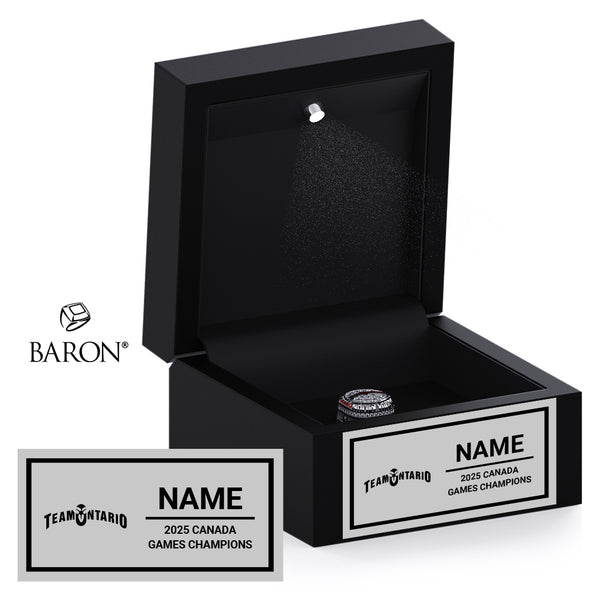 Team Ontario Lacrosse Canada Summer Games 2025 Championship Black LED Ring Box