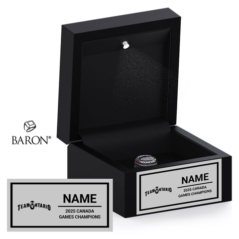 Team Ontario Lacrosse Canada Summer Games 2025 Championship Black LED Ring Box