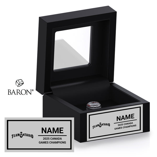 Team Ontario Lacrosse Canada Summer Games 2025 Championship Black Window Ring Box