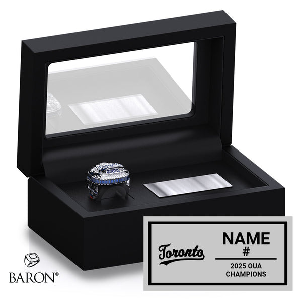 University of Toronto Baseball 2025 Championship Black Standard Window Ring Box
