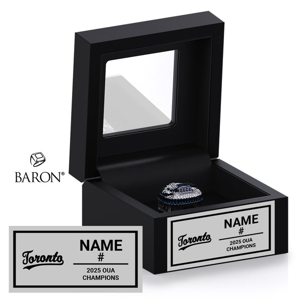 University of Toronto Baseball 2025 Championship Black Window Ring Box