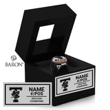 The University of Toronto Baseball 2023 Championship Black Window Ring Box