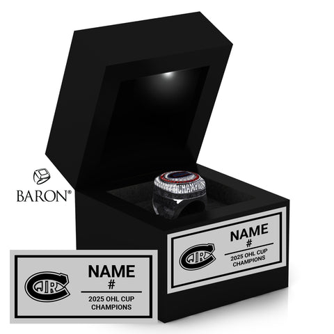 Toronto Jr. Canadiens Hockey 2025 Championship Black LED Ring Box