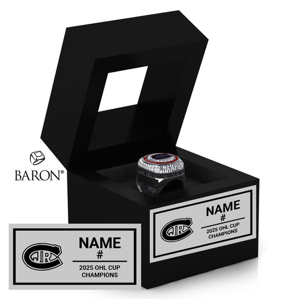 Toronto Jr. Canadiens Hockey 2025 Championship Black Window Ring Box