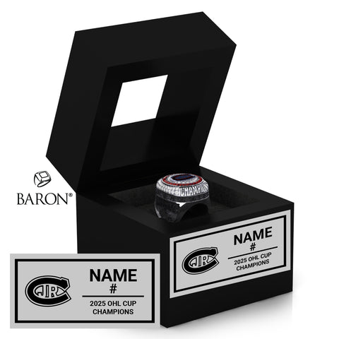Toronto Jr. Canadiens Hockey 2025 Championship Black Window Ring Box