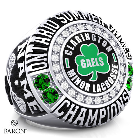 U17 Lacrosse Ontario Summer Games Clarington Gaels Championship Ring - Design 1.1