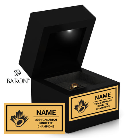 U19 AA Ringette 2024 Championship Black LED Ring Box