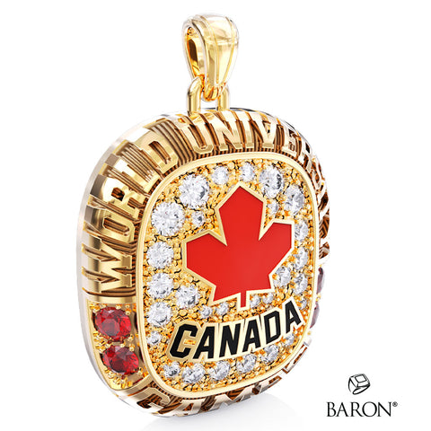 U SPORTS Team Canada FISU Ring Top Pendant - Design 1.5