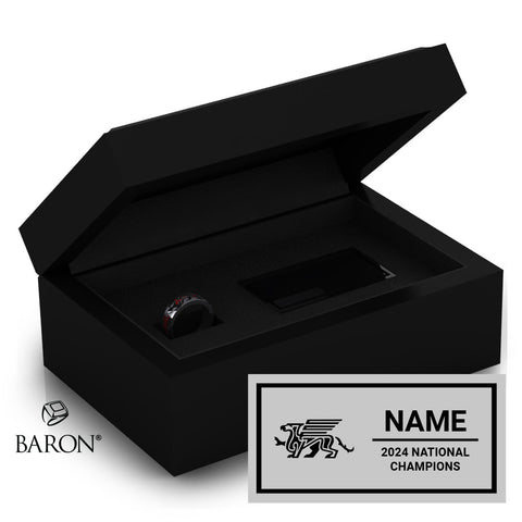 University of Guelph Men's and Women's Track and Field 2024 Championship Black Standard Window Ring Box