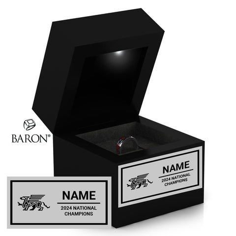University of Guelph Men's and Women's Track and Field 2024 Championship Black LED Ring Box