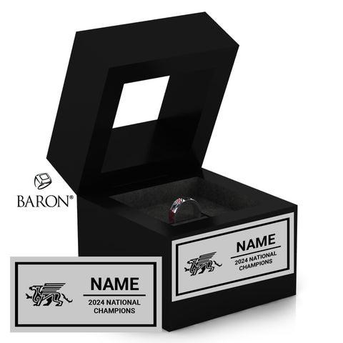 University of Guelph Men's and Women's Track and Field 2024 Championship Black Window Ring Box