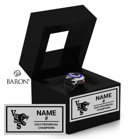 Vernon Panthers JR 2023 Championship Black Window Ring Box