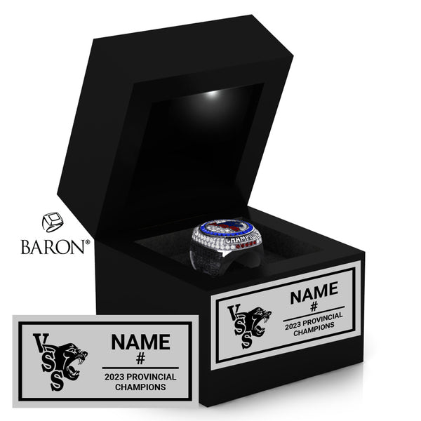 Vernon Panthers Football 2023 Championship Black LED Ring Box