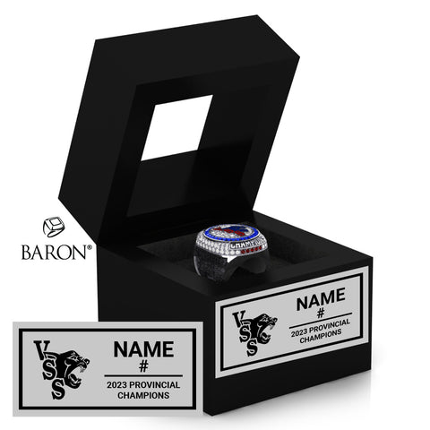 Vernon Panthers Football 2023 Championship Black Window Ring Box