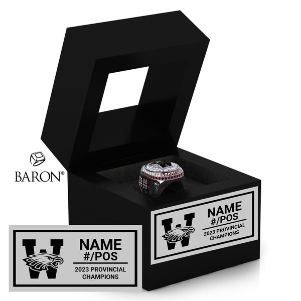 WCS Eagles Football 2023 Championship Black Window Ring Box