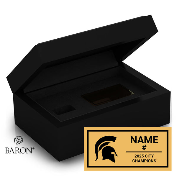 Waterdown District High School Football 2025 Championship Black Standard Window Ring Box