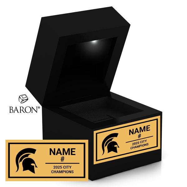 Waterdown District High School Football 2025 Championship Black LED Ring Box
