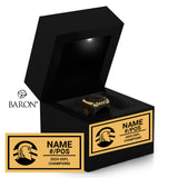 Waterloo Jr. Warriors Football U14 and U16 OSFL 2024 Championship Black LED Ring Box