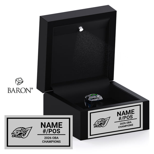 Welland Jr. Jackfish Baseball 2026 Championship Black LED Ring Box