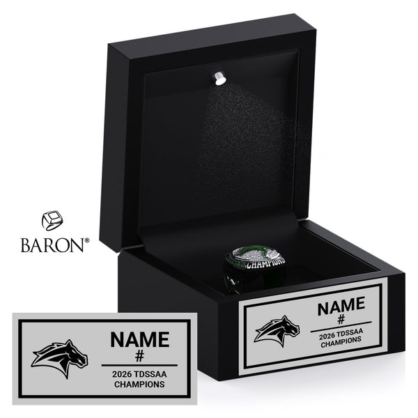 Western Technical Commercial School Baseball 2026 Championship Black LED Ring Box