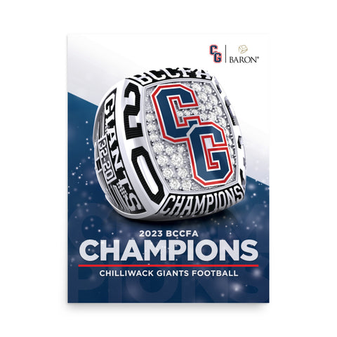 Chilliwack Giants Football 2023 Championship Poster