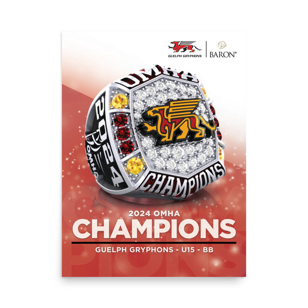 Guelph Gryphons U14-U15 BB Hockey 2024 Championship Poster