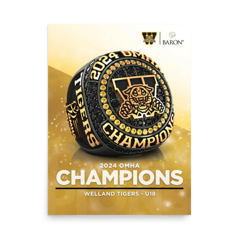Welland Tigers OMHA U18 2024 Championship Poster