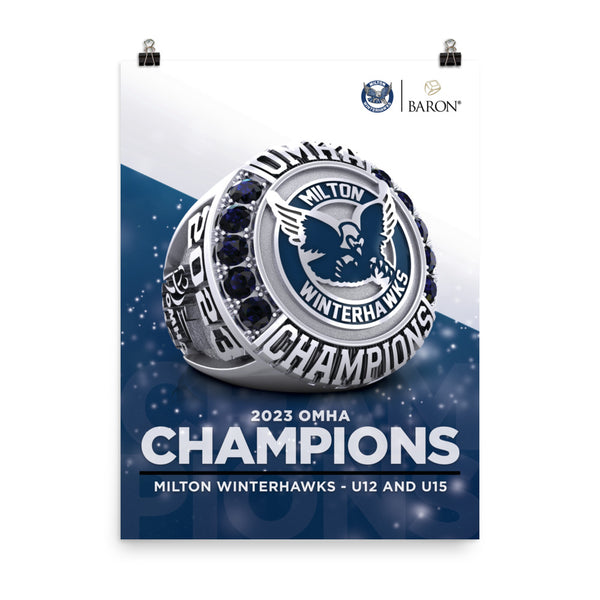 Milton Winterhawks U12 and U15 2023 Championship Poster