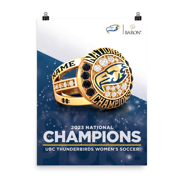 UBC Thunderbirds Soccer 2023 Championship Poster (Design 1.4)