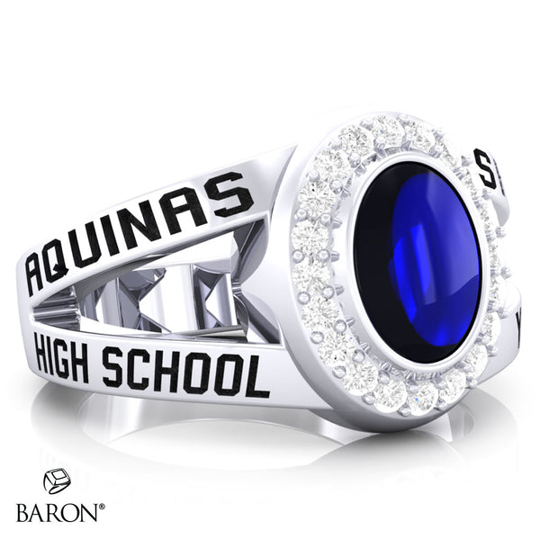 Aquinas High School Class Ring - 3059 (Durilium, Sterling Silver, 10KT White Gold)