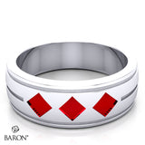 Red Diamonds Care Assistant Ring - Design 2.3