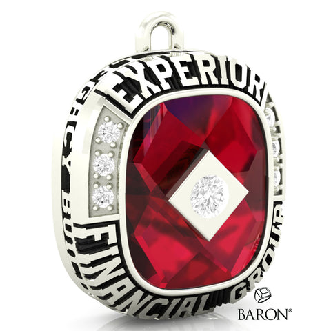 Experior Financial Ring Top Pendant - Design 1.1 (Red Stone)