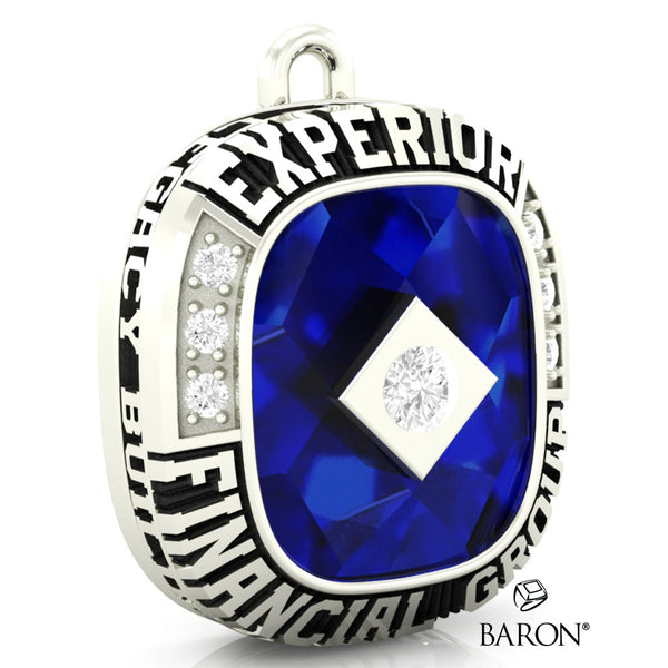 Experior Financial Ring Top Pendant - Design 1.2 (Blue Stone)