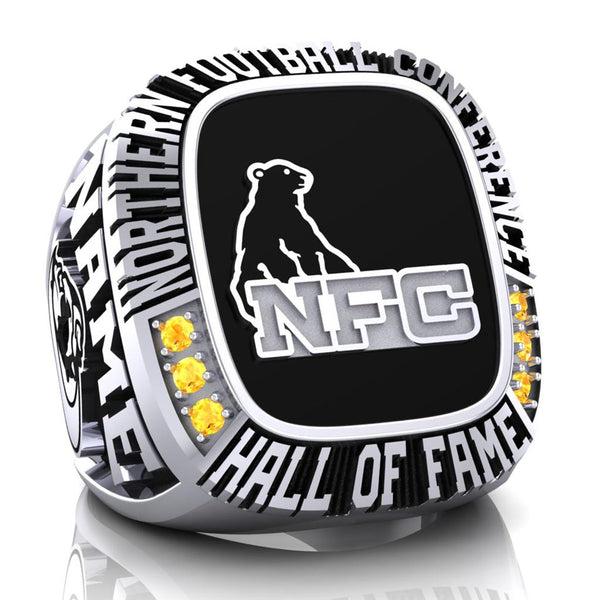 NFC Hall of Fame North Bay BullDogs Ring (Black Enamel)